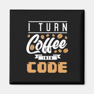 Programmierer machen Kaffee in Code Magnet