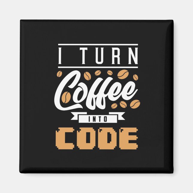 Programmierer machen Kaffee in Code Magnet (Vorne)