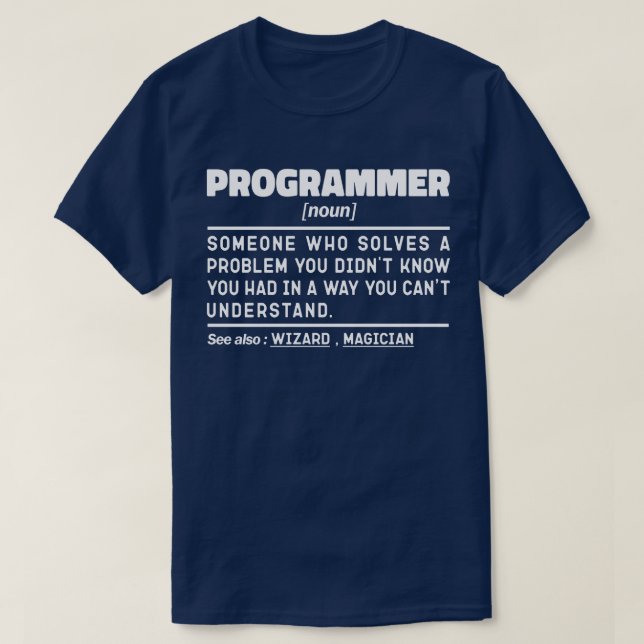 Programmierer Noun Software Developer Spaß Joke T-Shirt (Design vorne)