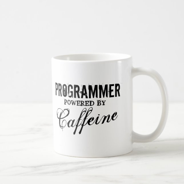 Programmierer-Power durch Koffeinkaffee-Tasse Kaffeetasse (Rechts)