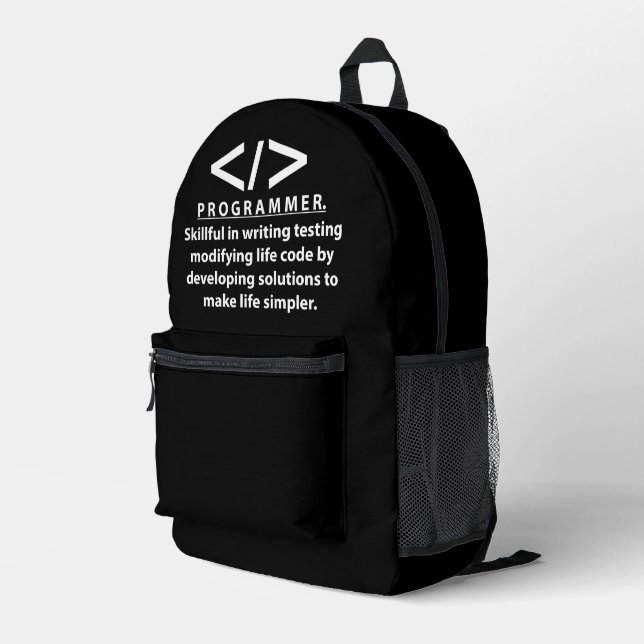 Programmierer-Programmier Bedruckter Rucksack (Rückseitige Ecke Rechts)