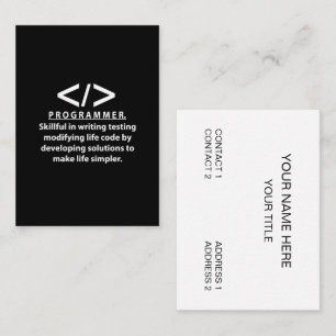 Programmierer-Programmier Visitenkarte