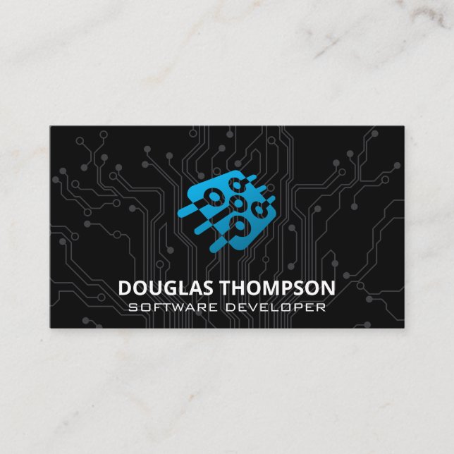 Programmierer | Schalttafel | Mikrochip Visitenkarte (Vorderseite)