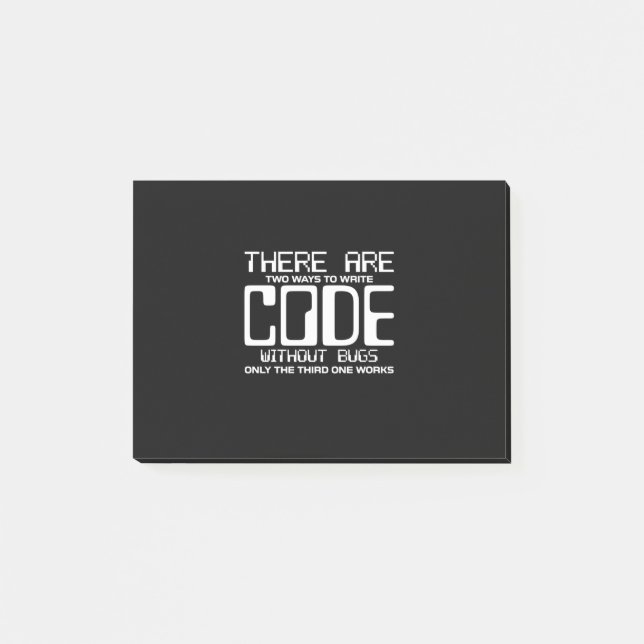 Programmierer schreiben Code ohne Fehler Post-it Klebezettel (Vorderseite)