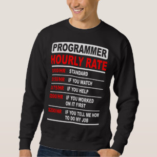 Programmierer Stundensatz Software-Ingenieur Idee Sweatshirt