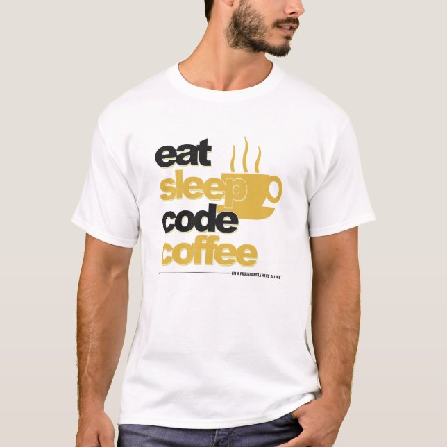 Programmierer-T - Shirt: essen Sie T-Shirt (Vorderseite)