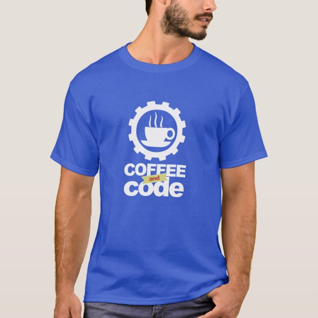 Programmierer-T - Shirt: Kaffee und Code T-Shirt (Vorderseite)