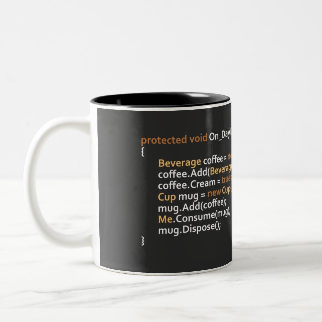 Programmierer-Tasse Zweifarbige Tasse (Links)