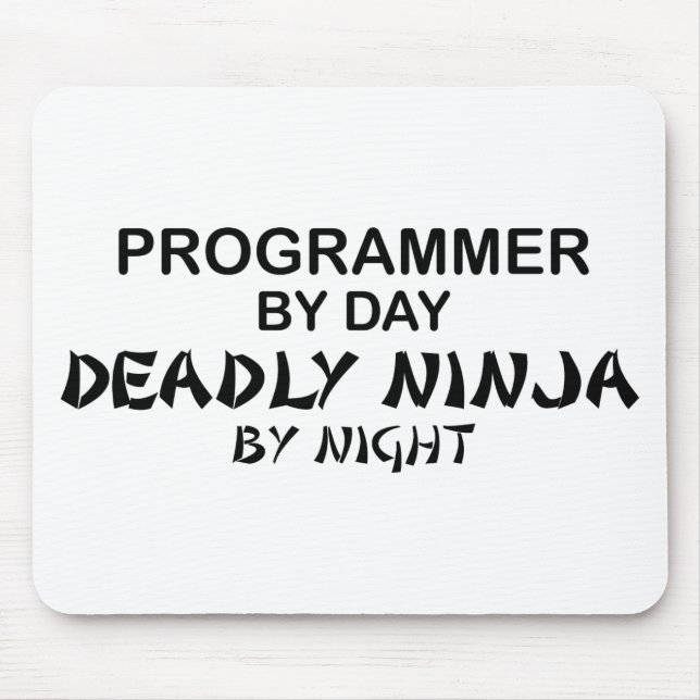 Programmierer tödliches Ninja bis zum Nacht Mousepad (Vorne)