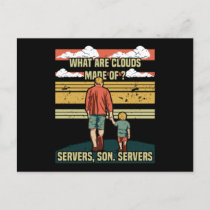 Programmierer-Vater - Wolken-Server-Sohn Postkarte