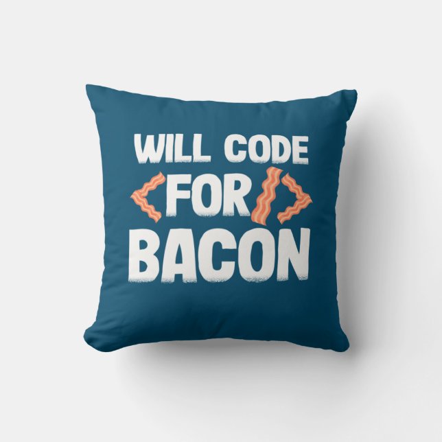 Programmierer wird Code für Bacon Kissen (Vorderseite)