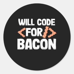 Programmierer wird Code für Bacon Runder Aufkleber