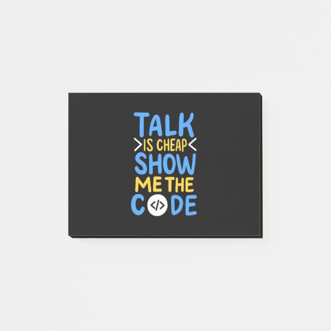 Programmierer zeigen mir den Code Post-it Klebezettel (Vorderseite)