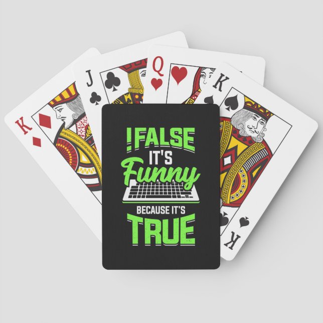 Programmiererin falsch Es ist lustig Spielkarten (Rückseite)