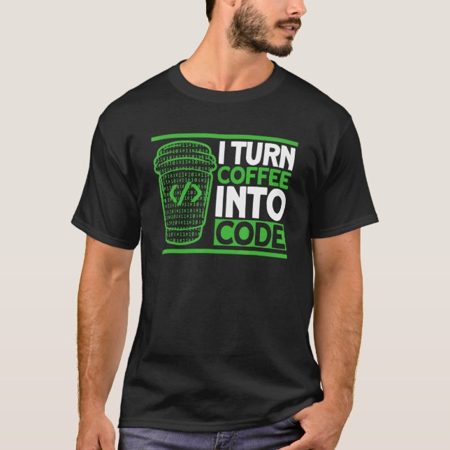 Programmierkaffee-Code-Coding-Software-Entwickler T-Shirt (Vorderseite)