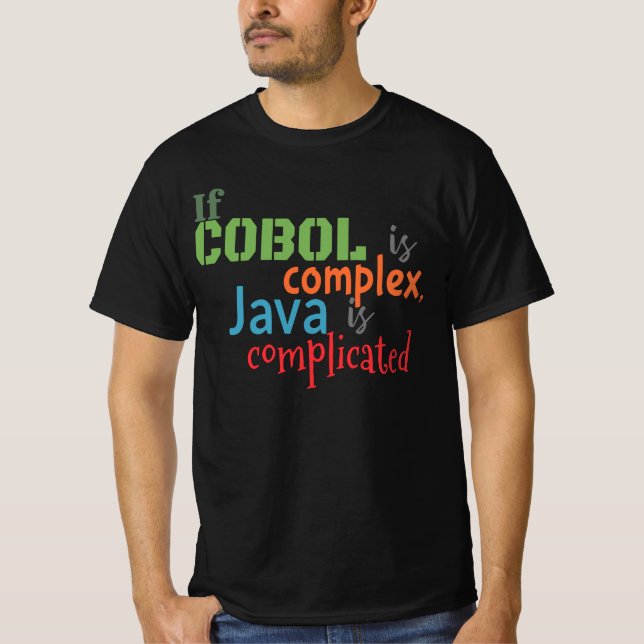 Programmiersprachen Cobol und Java T-Shirt (Vorderseite)