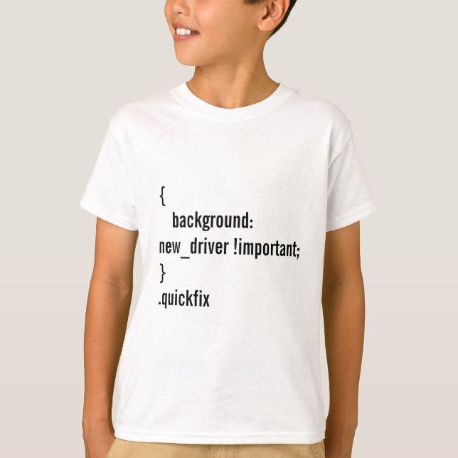 Programmierwitz für neue Treiber T-Shirt (Vorderseite)