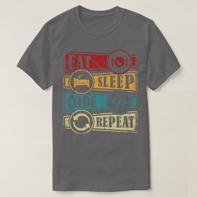 Programming Computer Science Programmer Eat Code S T-Shirt (Design vorne)