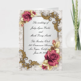 Programmkarte für Elegante Rote Rosen Programm