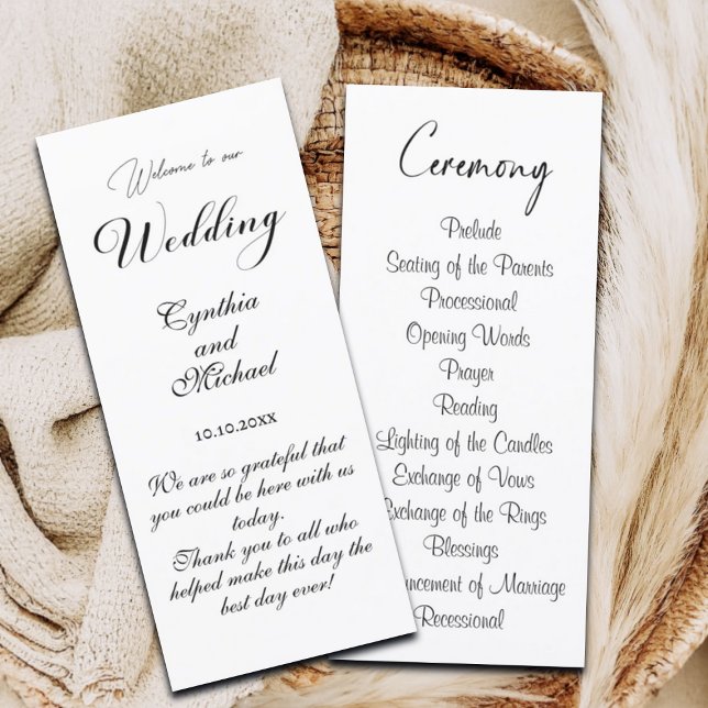 Programmkarte für moderne Script-Hochzeiten (Von Creator hochgeladen)