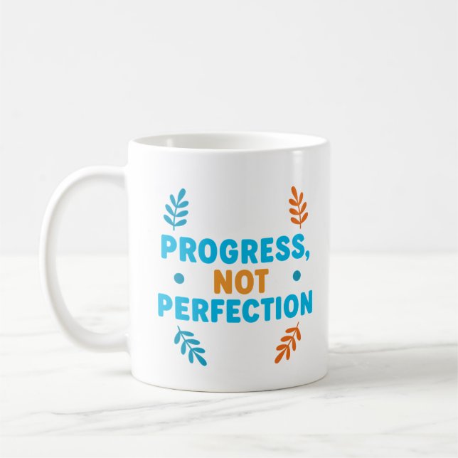 Progrès, pas perfection – Mug de motivation (Gauche)
