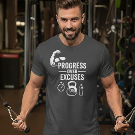 Progrès Plutôt que des Excuses – T-Shirt Motivatio