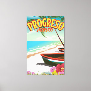 Progreso mexikanisches Reiseplakat Leinwanddruck