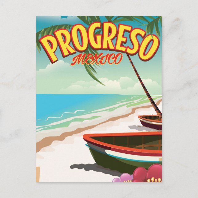 Progreso Mexikos Reiseplakat Postkarte (Vorderseite)