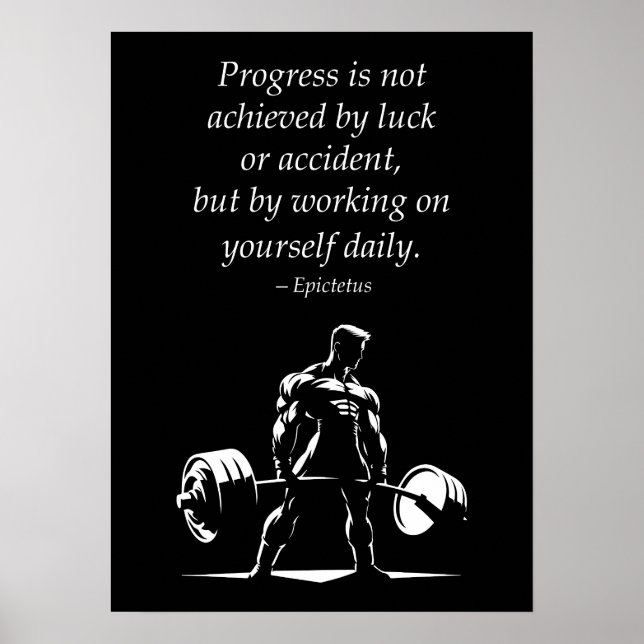 Progress Daily - Motivierend Gym, Workout-Fitness Poster (Vorne)