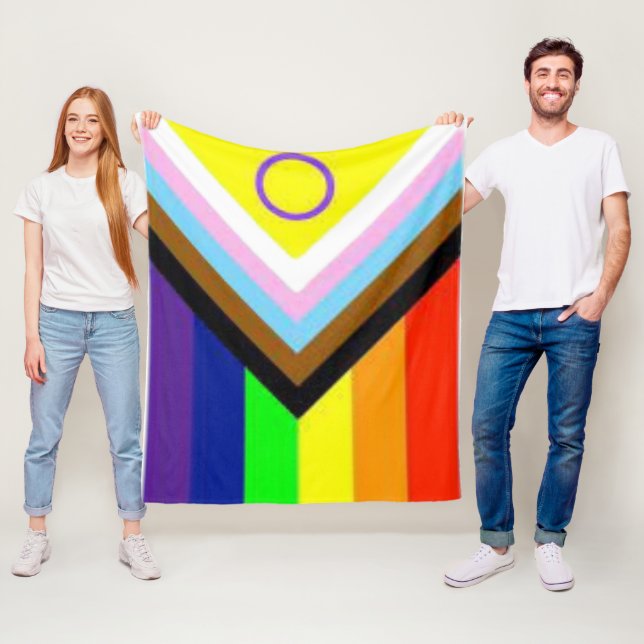 Progress LGBTQIA+ Pride Geschenk-Decke Fleecedecke (Beispiel)