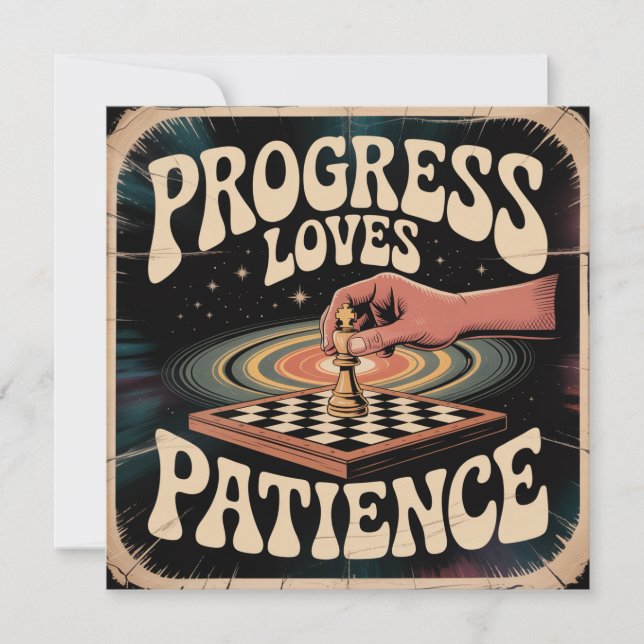 Progress Loves Patience Dankeskarte (Vorderseite)