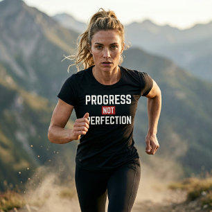 Progress Nicht Perfektion Gym Motivation T-Shirt 