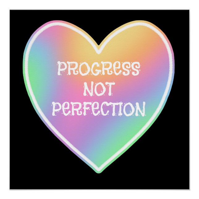 Progress Not Perfect Rainbow Poster (Vorderseite)