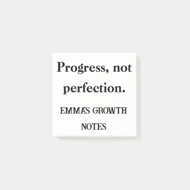 Progress Not Perfect - Upload von Notiz-Pad Post-it Klebezettel (Vorderseite)