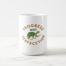 Progress not Perfection - Cute Turtle Motivational Kaffeetasse