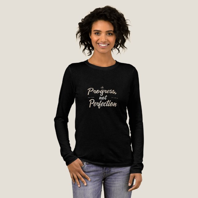 Progress Not Perfection – Motivational Mindset Quo Tri-Blend Shirt (Volle Vorderseite)