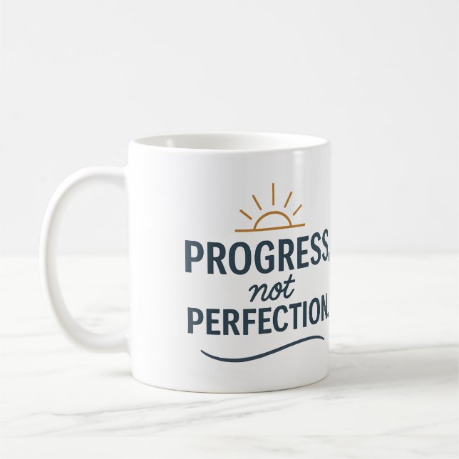 Progress, not perfection - Tea Mug Kaffeetasse (Links)