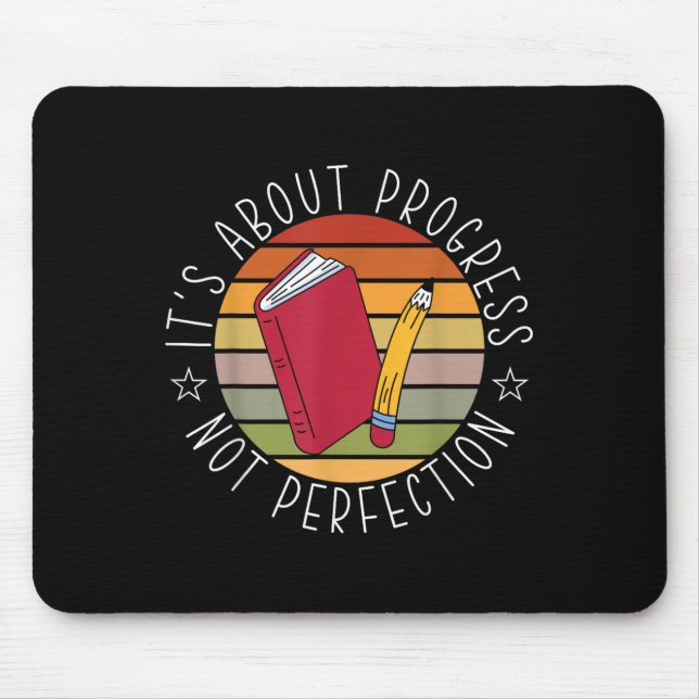 Progress Not Perfection Testing Day Teacher  Mousepad (Vorne)
