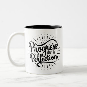 Progress Not Perfection Zwei-Tone-Kaffee-Tasse Zweifarbige Tasse