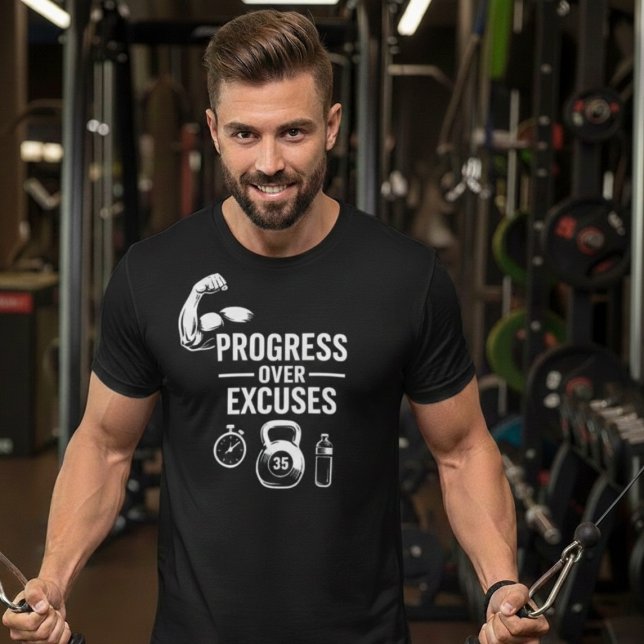 Progress Over Excuses – Motivational T-Shirt (Créateur téléchargé)