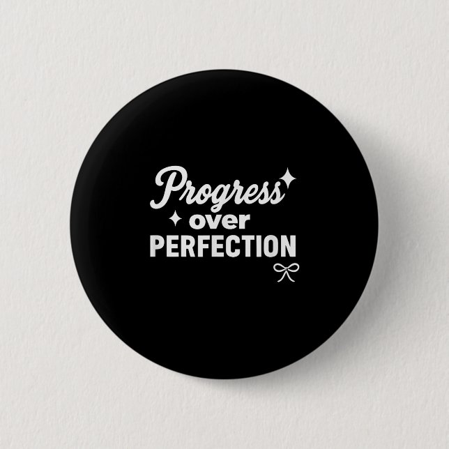 Progress Over Perfection Motivational Christian Se Button (Vorderseite)