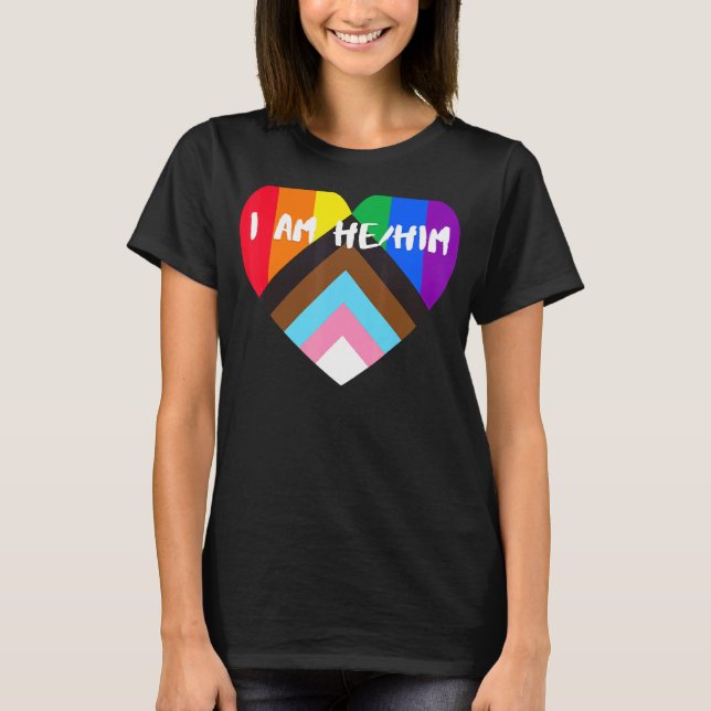 Progress Priart Heart Flag Ich bin Er T-Shirt (Vorderseite)