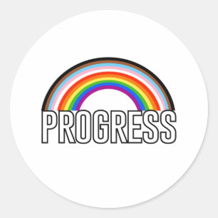 Progress Pride Arc Runder Aufkleber