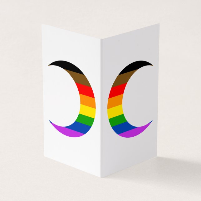 Progress Pride Crescent Moons Grußkarte Visitenkarten (Vorderseite)