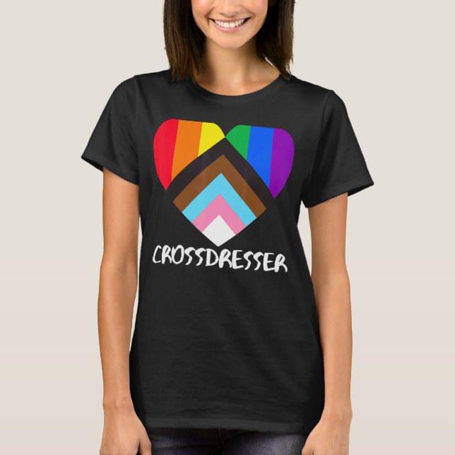 Progress Pride Flag Herzinklusivität T-Shirt (Vorderseite)