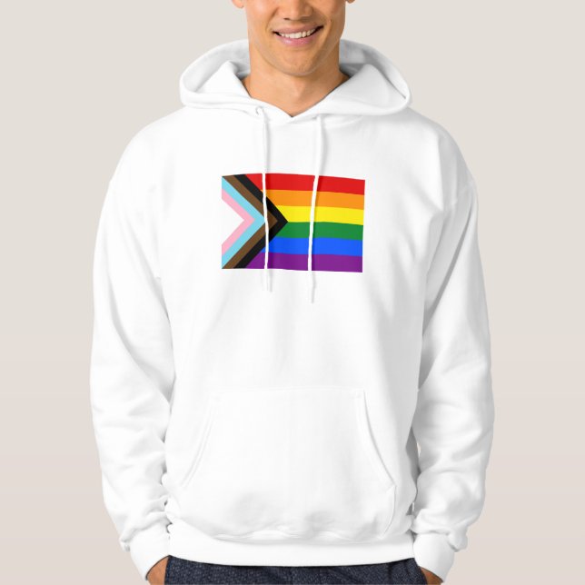Progress Pride Flag LGBTQ+ Hoodie (Vorderseite)