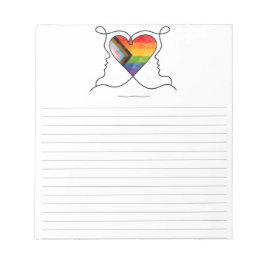 Progress Pride Herz Line Art Notizblock
