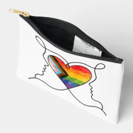 Progress Pride Herz Line Art Zubehörtasche