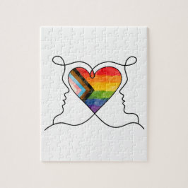 Progress Pride Herz Linienkunst