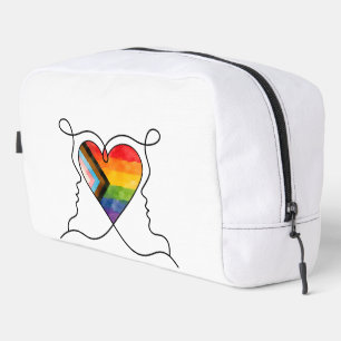 Progress Pride Herz Linienkunst Waschbeutel